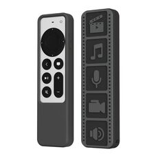 Telecomando in silicone Custodia protettiva antiscivolo impermeabile per Apple TV 4K 2021 (nero)