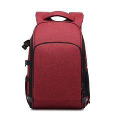 Zaino Cationic SLR Zaino fotografico impermeabile con foro per cavo per cuffie (rosso)