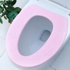 3 pezzi di cuscino per WC impermeabile ispessito tipo O in schiuma EVA, dimensioni: 40x34,5 cm (fiore rosa)