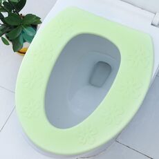 Cuscino per toilette di tipo O ispessito impermeabile in EVA ad alta schiuma, dimensioni: 40x34,5 cm (verde fiore)