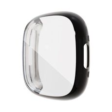 Per Fitbit Versa 4 / Sense 2 Custodia per orologio in TPU galvanico a copertura totale (nero)