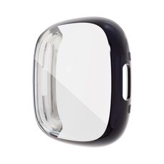 Per Fitbit Versa 4 / Sense 2 Custodia per orologio in TPU galvanica a copertura totale (grigio metallo)