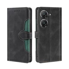 Custodia per telefono in pelle con fibbia magnetica per Asus Zenfone 9 Skin Feel (nera)