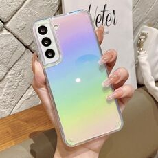 Per Samsung Galaxy S22 + 5G Placcatura a colori Acrilico + Custodia per telefono in TPU (arcobaleno)
