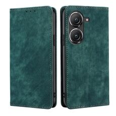 Per Asus Zenfone 9 RFID Custodia antifurto in pelle magnetica per telefono (verde)