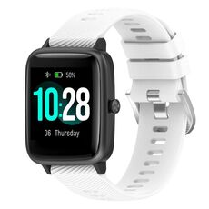Per Xiaomi Haylou Solar LS01 19mm Cinturino in silicone strutturato a croce (bianco)