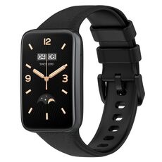 Per cinturino in pelle Xiaomi Mi Band 7 Pro Litchi Texture (nero)