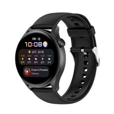 Per Huawei Watch3 Pro Nuovo cinturino in silicone morbido a tinta unita (nero)