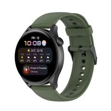 Per Huawei Watch3 Pro Nuovo cinturino in silicone morbido a tinta unita (verde scuro)