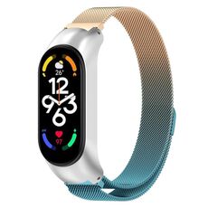 Per Xiaomi Mi Band 7 / 7NFC Cinturino in acciaio inossidabile in metallo Milano (oro retrò + blu)