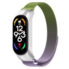 Per Xiaomi Mi Band 7 / 7NFC Cinturino in acciaio inossidabile in metallo Milano (verde + viola)