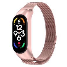 Per Xiaomi Mi Band 7 / 7NFC Cinturino in metallo in acciaio inossidabile di Milano (rosa rosa)