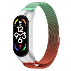 Per Xiaomi Mi Band 7 / 7NFC Cinturino in acciaio inossidabile in metallo Milano (azzurro + arancione)