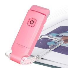 Luce per segnalibro portatile dimmerabile a LED di ricarica USB (rosa)