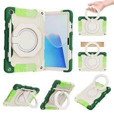 Per Huawei MatePad T 10s / T10 Armatura Colore a contrasto Custodia in silicone + PC Tablet (verde arcobaleno)