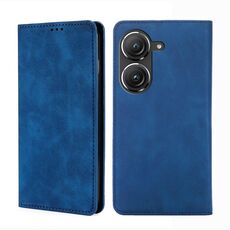 Per Asus Zenfone 9 Skin Feel Custodia magnetica in pelle con vibrazione orizzontale (blu)