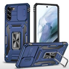 Per Samsung Galaxy S22 + 5G Armor PC + TPU Camera Shield Phone Case (blu navy)