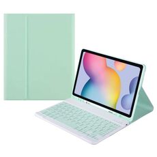Custodia in pelle per tastiera Bluetooth con cappuccio quadrato A7 con slot per penna per Samsung Galaxy Tab A7 10.4 2020 (verde)