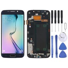 Schermo LCD originale Super AMOLED per Samsung Galaxy S6 Edge SM-G925F digitalizzatore assemblaggio completo con cornice (nero)