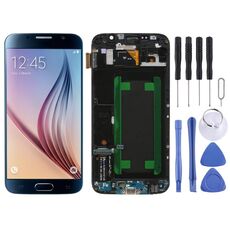 Schermo LCD originale Super AMOLED per Samsung Galaxy S6 SM-G920F digitalizzatore assemblaggio completo con cornice (blu)