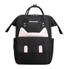 Borsa per mummia dello zaino di grande capacità per riporre i pannolini per biberon (nero)