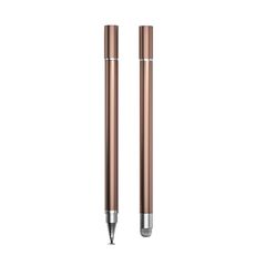 2 pezzi di pittura per ufficio senza ricarica penna stilo a disco con testa in tessuto (oro rosa)