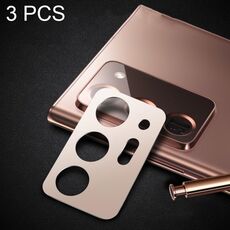 Pellicola protettiva per fotocamera in foglio in lega di alluminio da 3 pezzi per Samsung Galaxy Note20 Ultra (oro rosa)