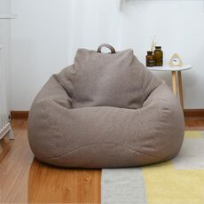 Fodera in tessuto per sedia a sacco per divano pigro, dimensioni: 90x110 cm (marrone lino)