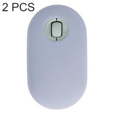 Custodia protettiva per mouse wireless antipolvere in silicone da 2 pezzi per Logitech Pebble (grigio blu)