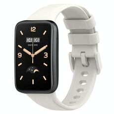 Per cinturino in pelle Xiaomi Mi Band 7 Pro Litchi Texture (bianco)
