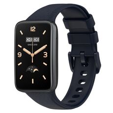 Per cinturino in pelle Xiaomi Mi Band 7 Pro Litchi Texture (blu scuro)