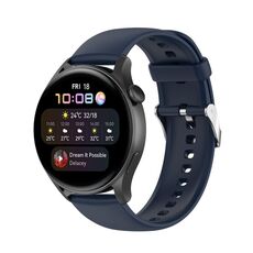 Per Huawei Watch3 Pro Nuovo cinturino in silicone morbido a tinta unita (blu navy)