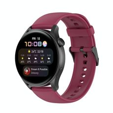 Per Huawei Watch3 Pro Nuovo cinturino in silicone morbido a tinta unita (rosso vino)