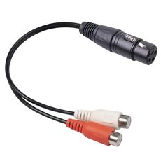3714 Cavo audio XLR da 3 pin femmina a 2 x RCA femmina, lunghezza: 20 cm