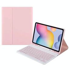 Custodia in pelle con tastiera Bluetooth Square Cap con slot per penna per Samsung Galaxy Tab S7 (rosa)