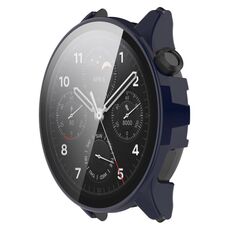 Per Xiaomi Watch S1 Pro Custodia per orologio in vetro temperato con pellicola per PC (blu inchiostro)