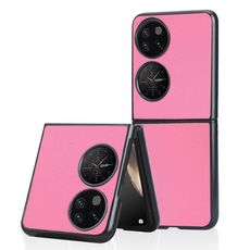 Per Huawei P50 Pocket Plain Skin Litchi Texture Phone Case (rosa)