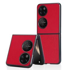 Per Huawei P50 Pocket Plain Skin Litchi Texture Phone Case (rosso)