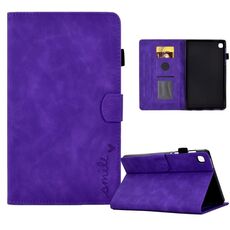Custodia in pelle per tablet Samsung Galaxy Tab A 10.1 2019 T510 in rilievo con sorriso in rilievo (viola)