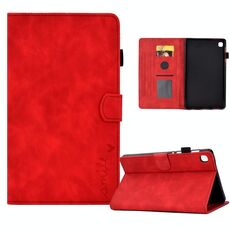 Custodia in pelle per tablet Samsung Galaxy Tab A 10.1 2019 T510 in rilievo con sorriso in rilievo (rosso)