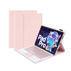 Custodia in pelle con tastiera Bluetooth AM18-A con touchpad per Lenovo XiaoXin Pad Pro 2022 11,2 pollici (rosa)