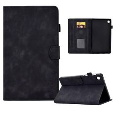 Per Samsung Galaxy Tab S6 Lite P610 Custodia in pelle per tablet con sorriso in rilievo (nero)