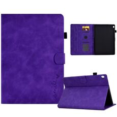 Per Lenovo Tab M10 Custodia in pelle per tablet con sorriso in rilievo (viola)