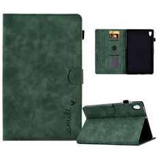 Custodia in pelle per tablet Lenovo Tab M10 HD Gen 2 in rilievo con sorriso in rilievo (verde)