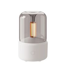 Diffusore di aromi a lume di candela simulato da 120 ml USB Umidificatore a luce notturna per atmosfera domestica (Beige)