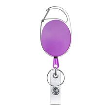 Porta badge retrattile da 68 cm in lega di zinco con cordino porta badge per targhetta identificativa (viola)