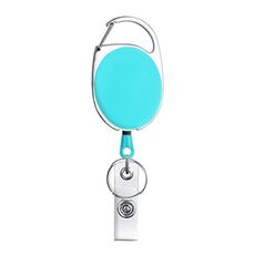 Porta badge retrattile da 68 cm in lega di zinco con cordino porta badge per targhetta identificativa (blu cielo)
