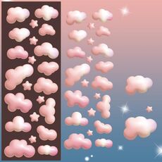 10 PCS Color Cloud Fine Flash Laser Decorazione Diario Mano Account Adesivo fai da te (rosa)