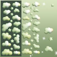 10 PCS Color Cloud Fine Flash Laser Decorazione Diario Mano Account Adesivo fai da te (verde)