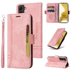 Per Samsung Galaxy S22 + 5G BETOPNICE Custodia per telefono in pelle con fibbia a doppio lato (rosa)